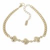 2182 Bransoletka elegancka złota 16,5+3cm pozłacana 14k serce